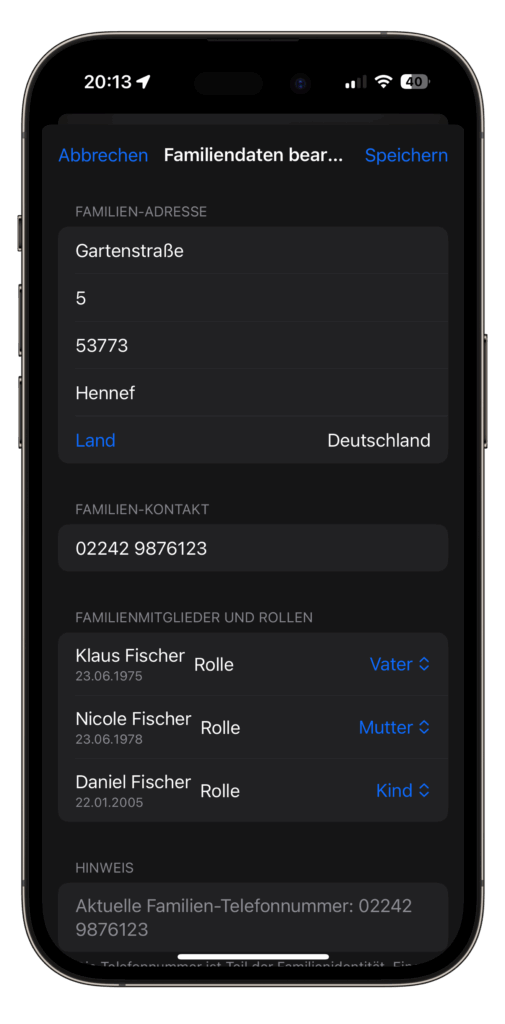 Spezielle Funktionen Screenshot
